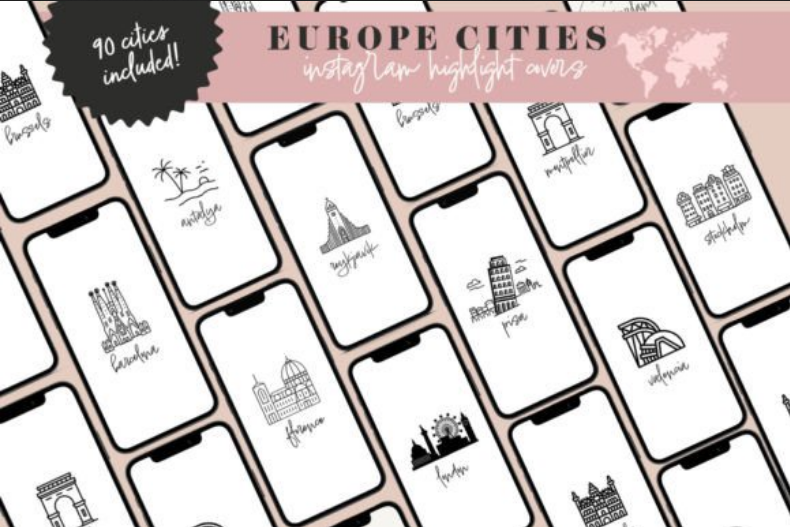 Europe Cities Instagram Highlight Covers