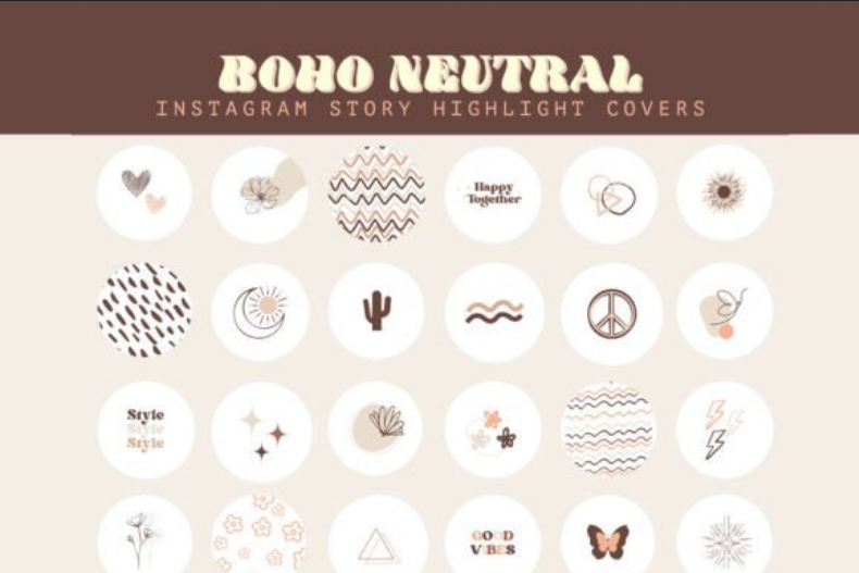 Boho Natural Instagram Highlight Covers