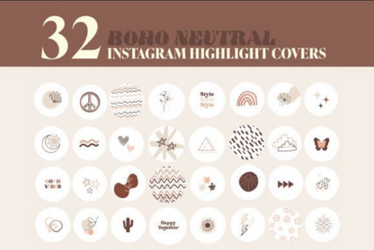 Boho Natural Instagram Highlight Covers