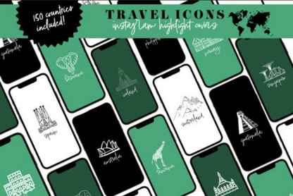 Green Travel Instagram Highlight Covers
