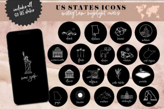US States Instagram Highlight Covers