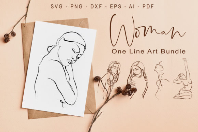 One Line Art Woman Bundle Highlights