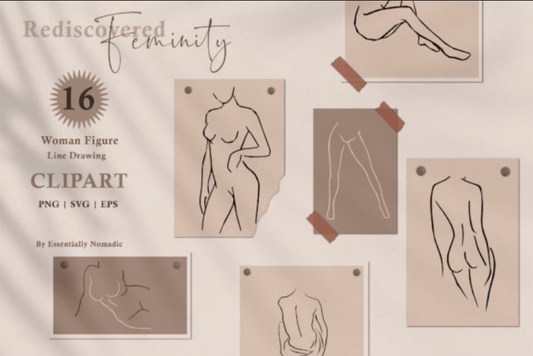 Woman Nude Line Drawing Clipart