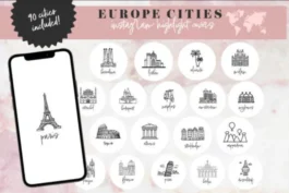 Europe Instagram Highlight Covers City-Themed Instagram Covers European Cities Highlight Icons Instagram Story Covers Europe Travel Instagram Highlight Covers Custom Instagram Highlight Covers Paris Instagram Highlight Cover London Instagram Highlight Icon Travel Aesthetic Instagram Covers