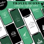 Green Travel Instagram Highlight Covers