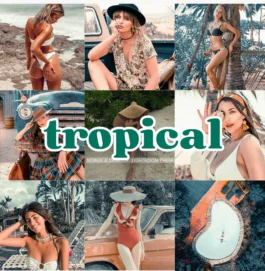 Aesthetic Tropical Summer Travel Presets, Lightroom Preset Bundle, Travel Blogger Photo Editing Filters for Instagram, Nature Presets