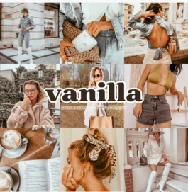 10 Mobile Lightroom Presets VANILLA, Beige Clean Photo Editing Filter, Instagram Presets for Influencers, Bright Lifestyle Blogger